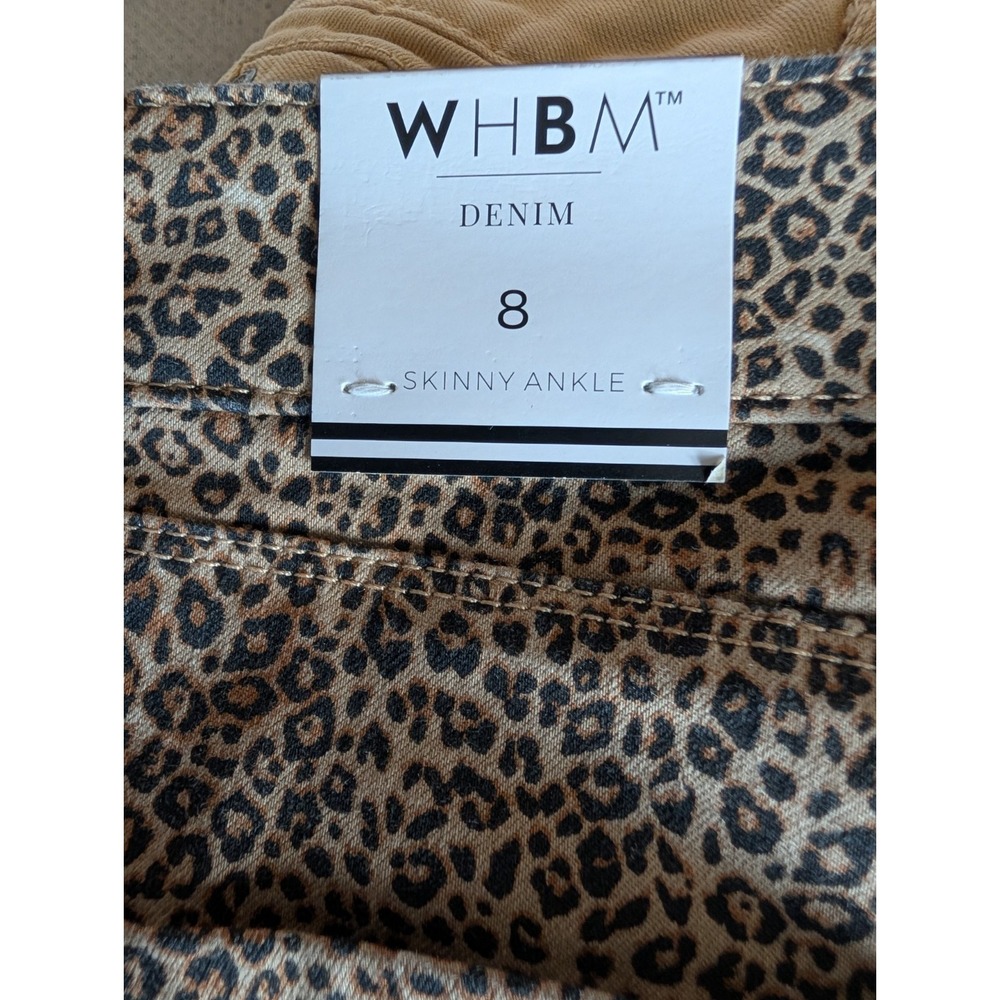 White House Black Market Women's Pants Size 8 Cheetah Skinny Ankle Denim - Picture 6 of 8